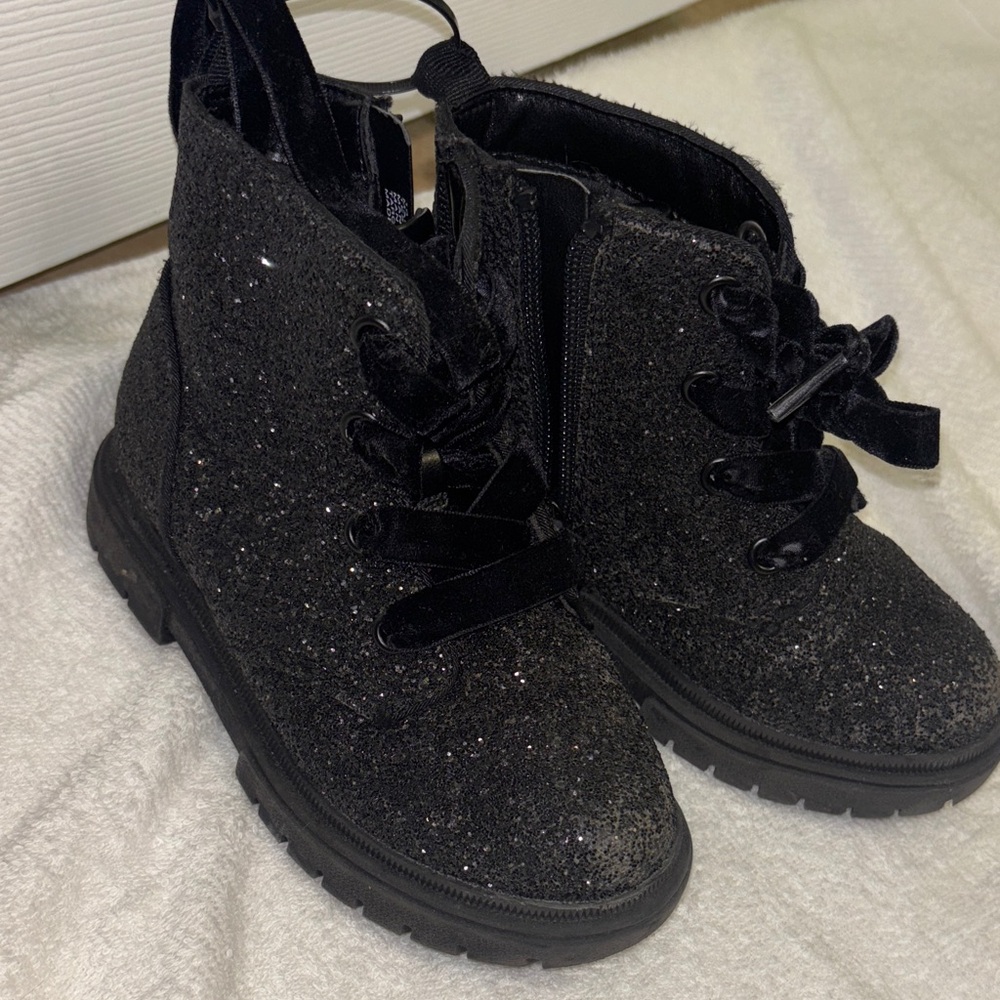 Sparkly Black Kids Boots